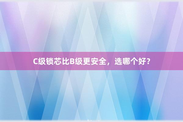 C级锁芯比B级更安全，选哪个好？